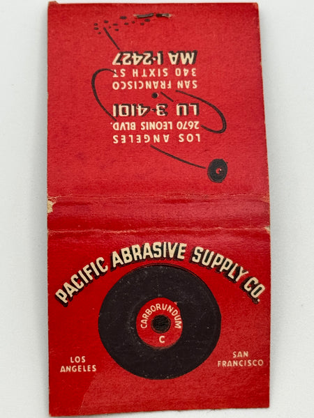 "Pacific Abrasive Supply Co." Los Angeles, CA Vintage Feature Matchbook with a Spot-Striker!