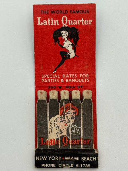"Latin Quarter" New York City, NY Vintage Feature Matchbook