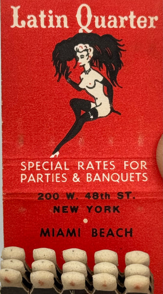 "Latin Quarter" New York City, NY Vintage Feature Matchbook