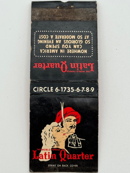 "Latin Quarter" New York City, NY Vintage Feature Matchbook