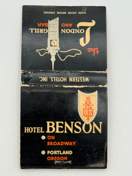 "Hotel Benson / The London Grill" Portland, OR Vintage Feature Matchbook