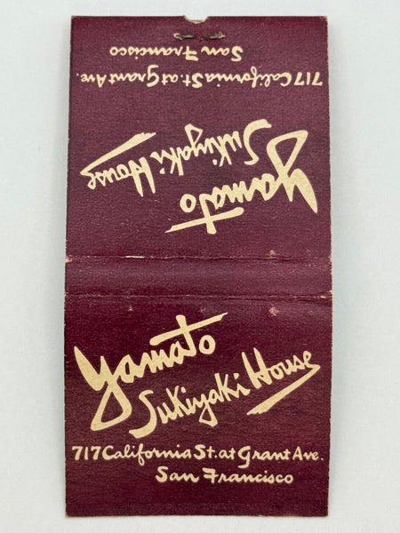 "Yamato Sukiyaki House" San Francisco, CA Vintage Feature Matchbook