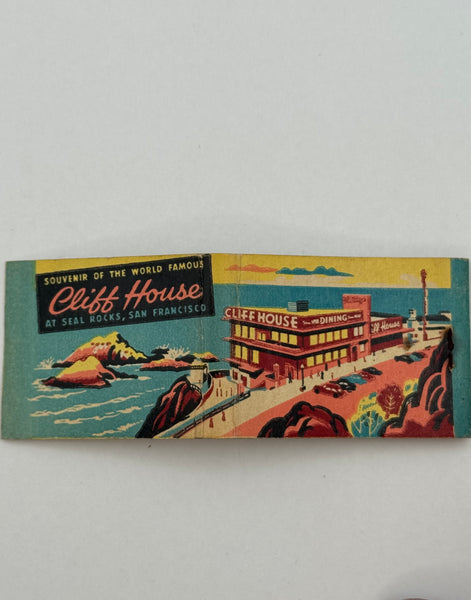 "Cliff House" San Francisco, CA Vintage Feature Matchbook with a Full-Length Cover!