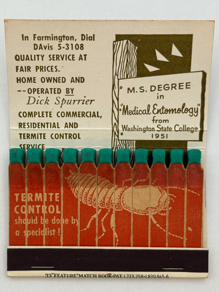 "Modern Pest Control Co." Albuquerque, NM Vintage Feature Matchbook
