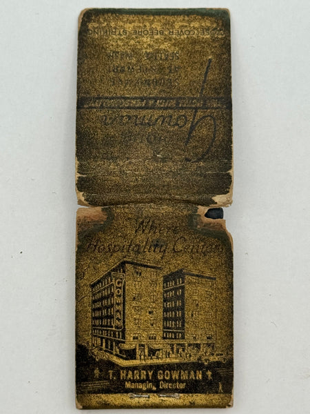 "Hotel Gowman" Vintage Feature Matchbook