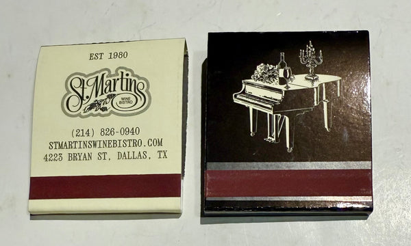 "R. Martins & St. Martins" Lot of 2 Retro Feature Matchbooks