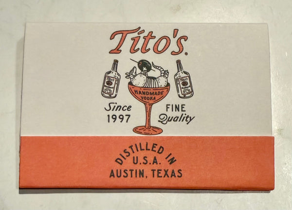 "Tito's Handmade Vodka" Retro Feature Matchbook