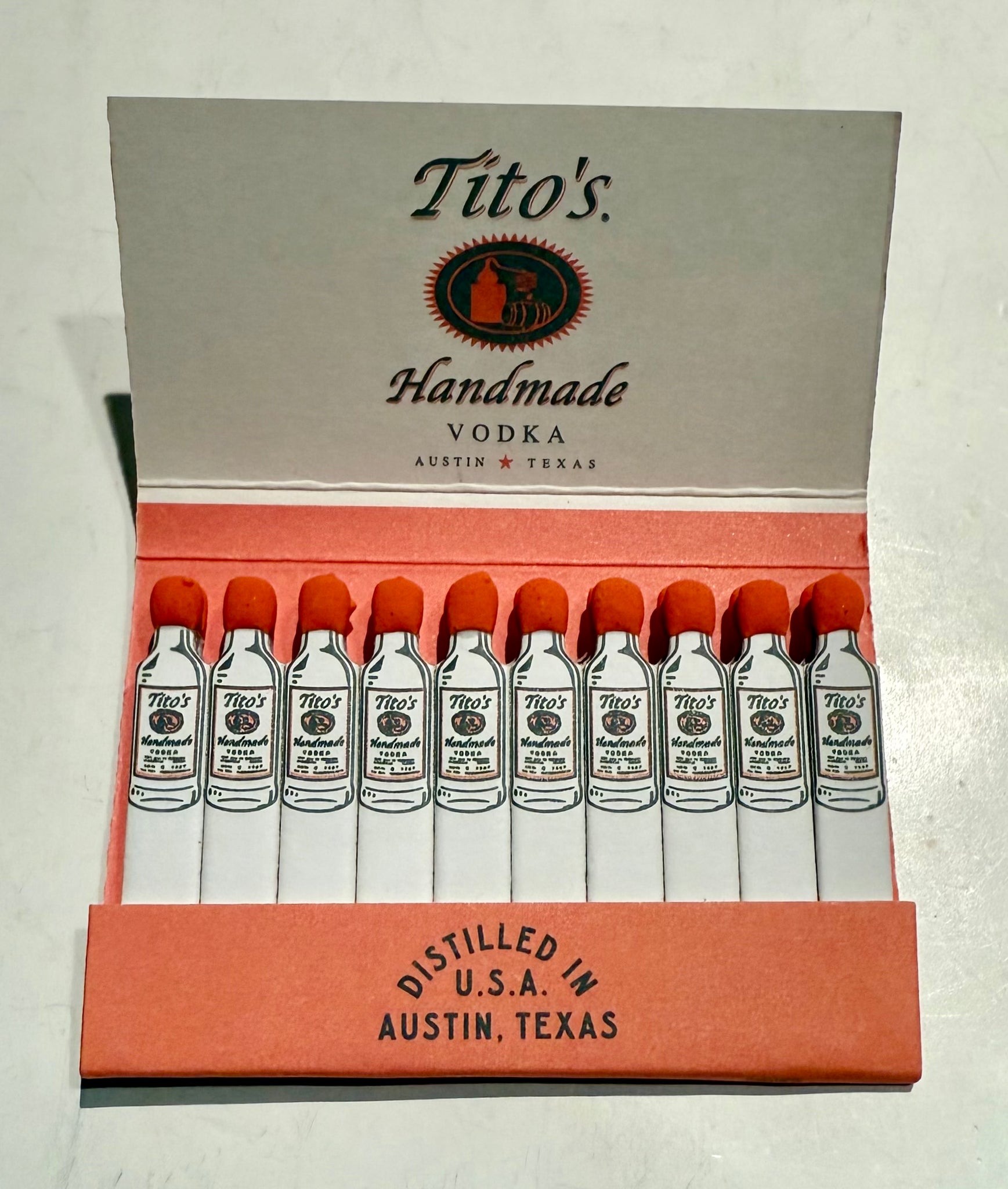 "Tito's Handmade Vodka" Retro Feature Matchbook