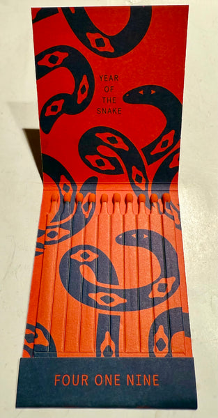 "FOUR ONE NINE" Giant Retro Feature Matchbook