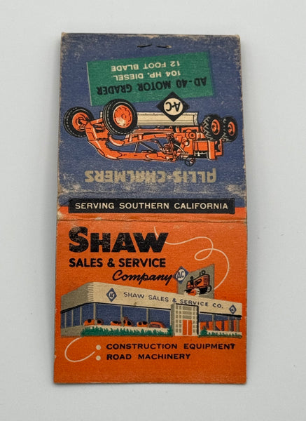 "Shaw Sales & Service Co." Los Angeles, CA Vintage Feature Matchbook