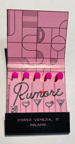 “Rumore” Milan, Italy Retro Feature Matchbook