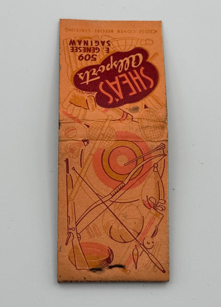 "Shea’s Allsports" Saginaw, MI Vintage Feature Matchbook