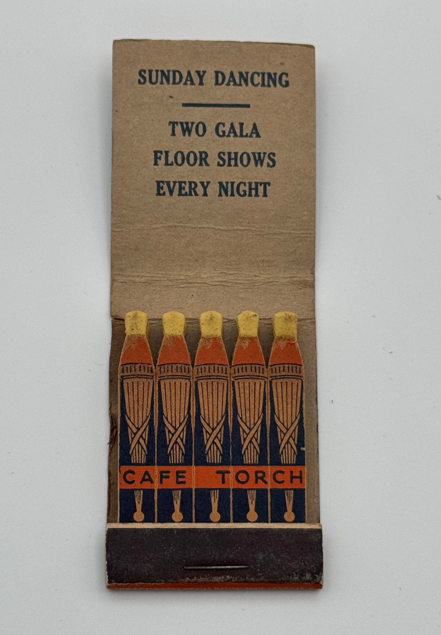 "Cafe Torch" Los Angeles, CA Vintage Feature Matchbook