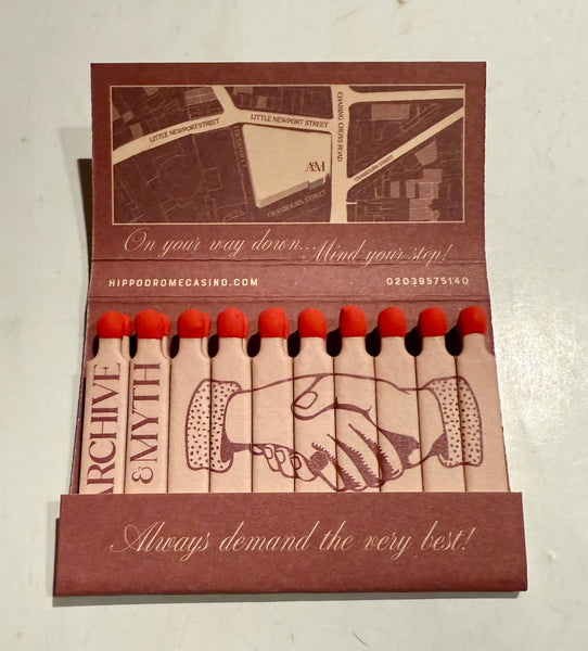 "Archive & Myth" London, England Retro Feature Matchbook