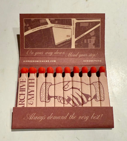 "Archive & Myth" London, England Retro Feature Matchbook