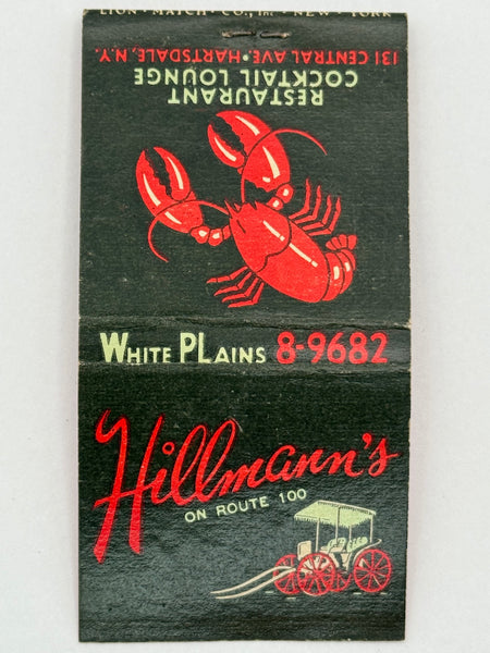 "Hillmann’s" Hartsdale, NY Vintage Feature Matchbook