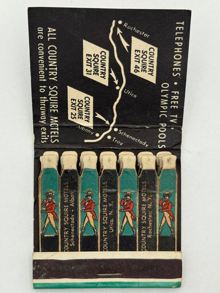 "Country Squire Motels" Upstate, NY Vintage Feature Matchbook