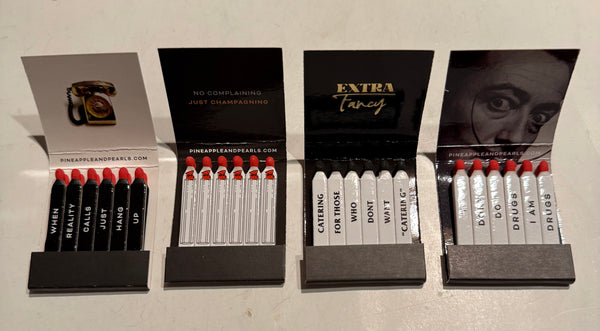 "Pineapple & Pearls" Complete Set of 4 Retro Feature Matchbooks