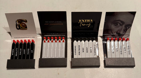 "Pineapple & Pearls" Complete Set of 4 Retro Feature Matchbooks