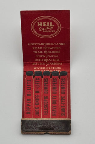"The Heil Company" Milwaukee, WI Vintage Feature Matchbook
