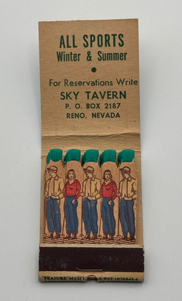 "Sky Tavern at Mt Rose Bowl" Reno, NV Vintage Feature Matchbook
