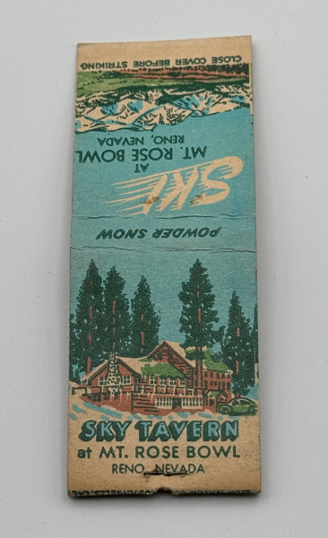 "Sky Tavern at Mt Rose Bowl" Reno, NV Vintage Feature Matchbook