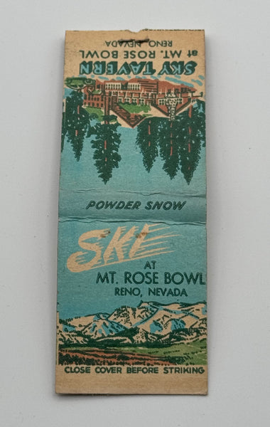 "Sky Tavern at Mt Rose Bowl" Reno, NV Vintage Feature Matchbook