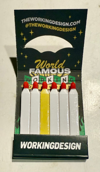 "Working Design" Retro Feature Matchbook with a Knothole Cover!