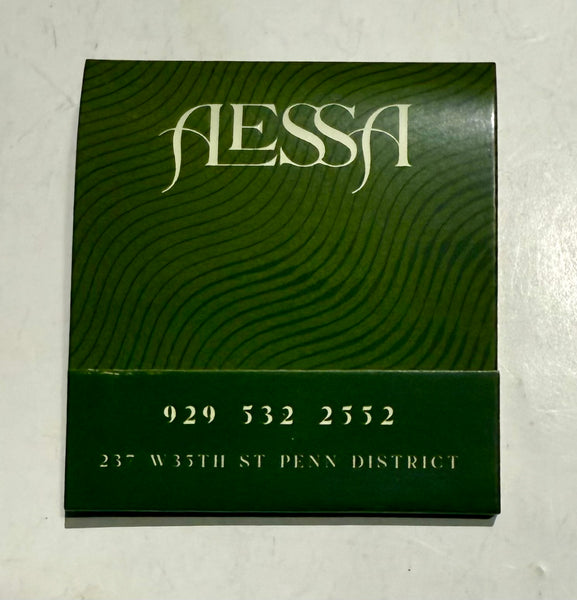"ALESSA"  Green Variation Retro Feature Matchbook