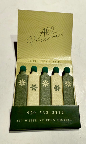 "ALESSA"  Green Variation Retro Feature Matchbook