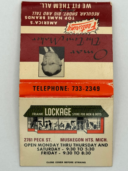 "Frank Lockage" Muskegon, MI Vintage Feature Matchbook