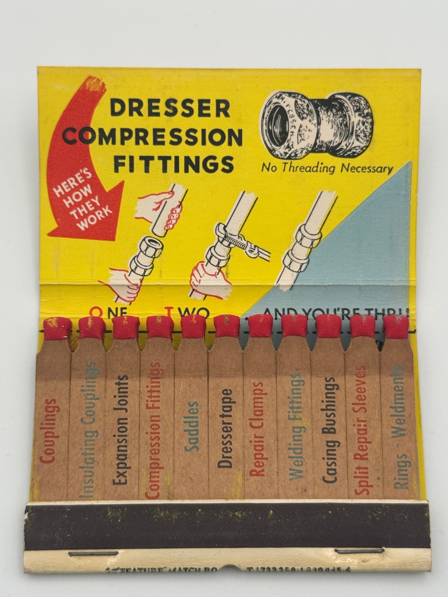 "Dresser Manufacturing Division" Bradford, PA Vintage Feature Matchbook