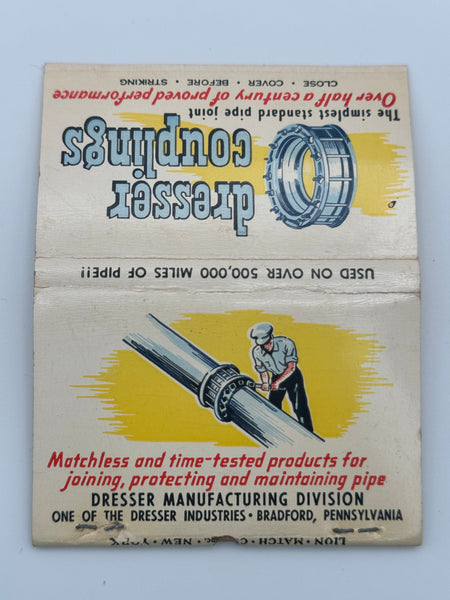 "Dresser Manufacturing Division" Bradford, PA Vintage Feature Matchbook