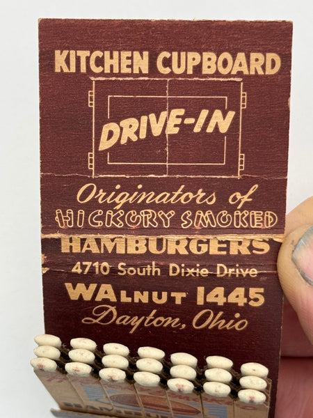 "Kitchen Cupboard" Dayton, OH Vintage Feature Matchbook with Knot-Hole Opening Doors Cover!