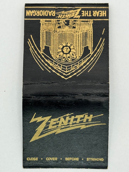 "Zenith Radiorgan" Vintage Feature Matchbook R