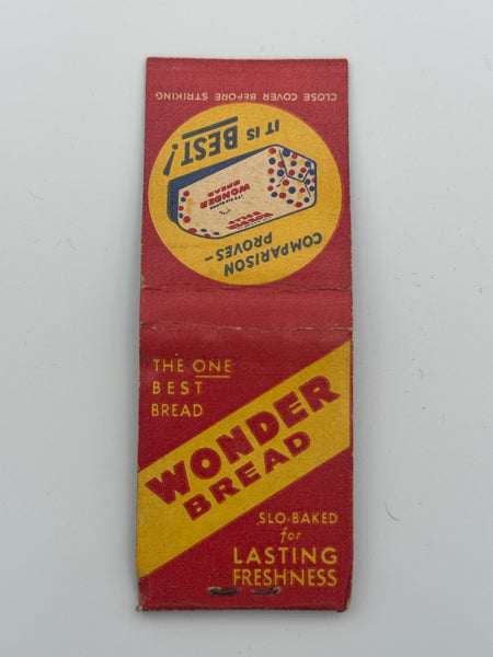 "Wonder Bread" Vintage Feature Matchbook w/ POPUP!