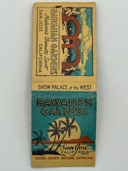 "Hawaiian Gardens" San Jose, CA Vintage Feature Matchbook