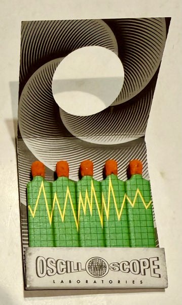"Oscilloscope Laboratories" Retro Feature Matchbook with a Knot-Hole Cover!