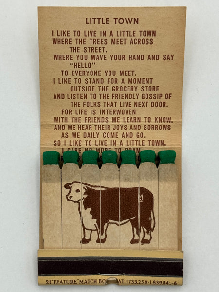 "Rod’s Steak House" Williams, AZ Vintage Feature Matchbook