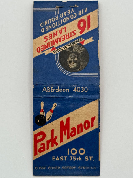 "Park Manor" NYC, NY Vintage Feature Matchbook