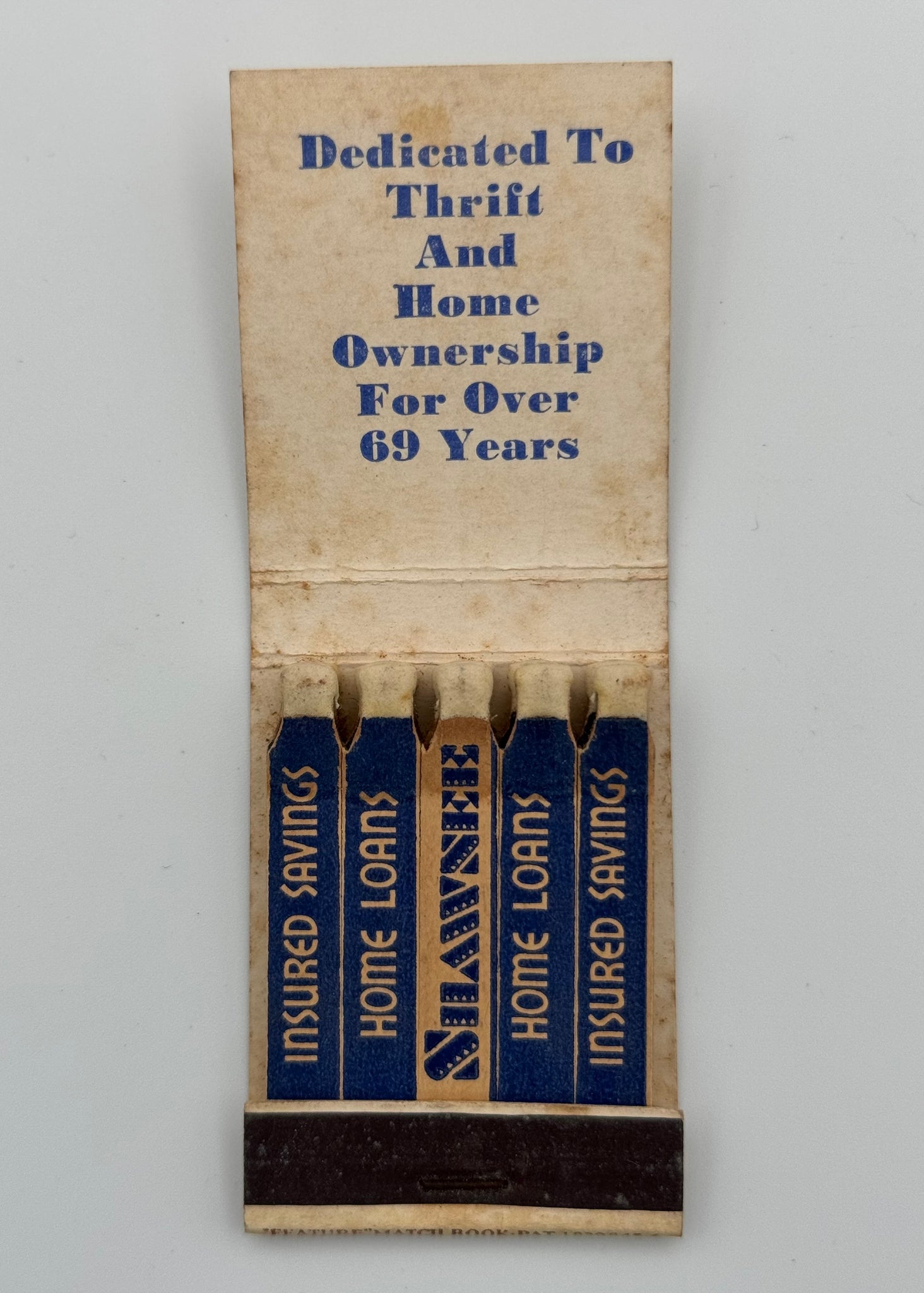 "Shawnee Federal Savings and Loan" Topeka, KS Vintage Feature Matchbook