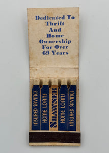 "Shawnee Federal Savings and Loan" Topeka, KS Vintage Feature Matchbook