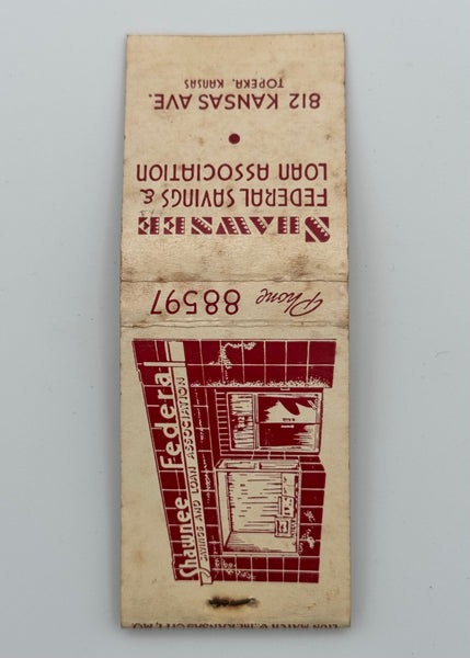 "Shawnee Federal Savings and Loan" Topeka, KS Vintage Feature Matchbook