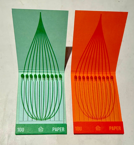 Lot of 2 "Houseplant Striking Matches" Retro Feature Matchbooks