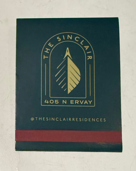 "The Sinclair Residences" Giant Retro Feature Matchbook