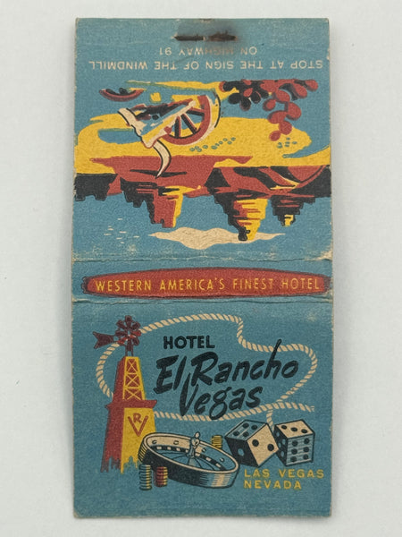 "Hotel El Rancho Vegas" Las Vegas, NV Vintage Feature Matchbook B