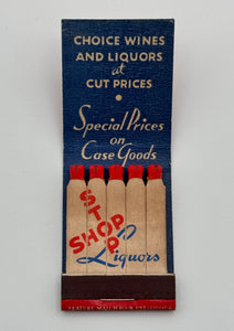 "Stop Shop Liquors" Kansas City, MO Vintage Feature Matchbook
