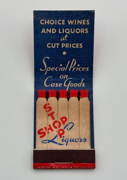 "Stop Shop Liquors" Kansas City, MO Vintage Feature Matchbook