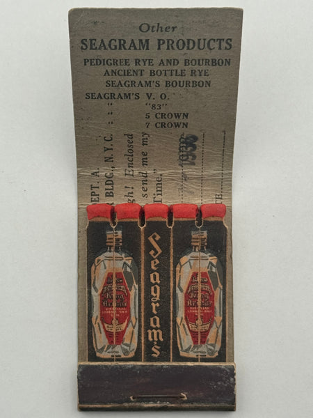 "Seagram’s King Arthur / London Dry Gin" Vintage Feature Matchbook B