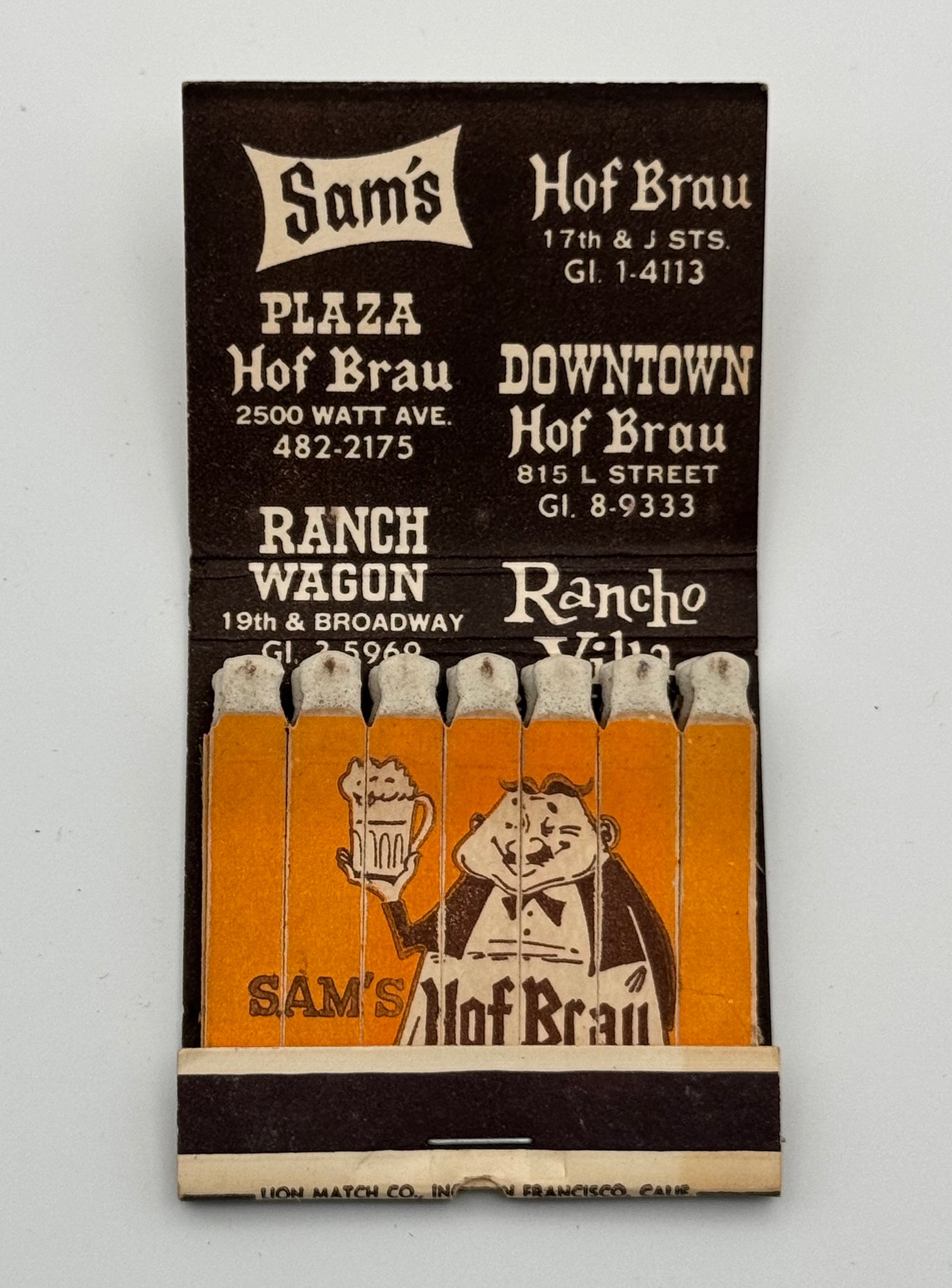 "Sam’s Restaurants" San Francisco, CA Vintage Feature Matchbook